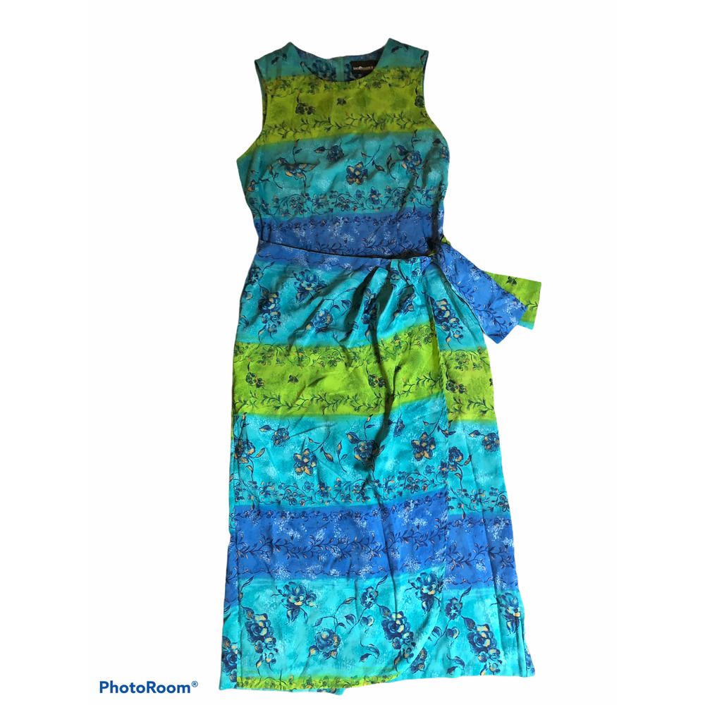 SAG Harbor Wrap Dress Size 10 Spring Summer Sleeveless Blue